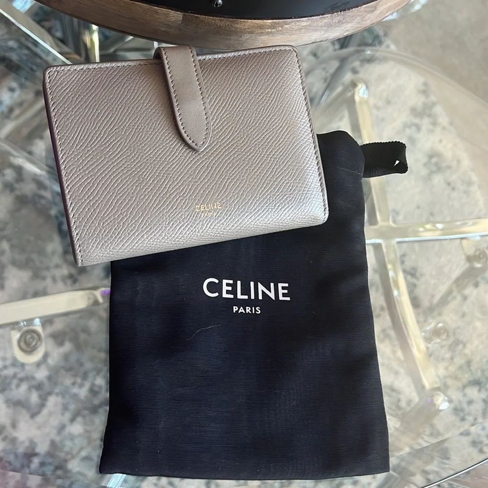 Authentic Celine wallet grey leather